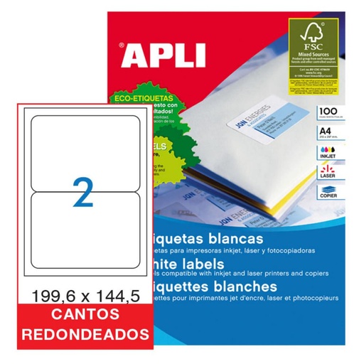 [029806] ETIQUETAS APLI 199,6X144 100H