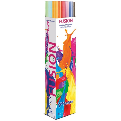 [028924] EXPOSITOR 30 ROLLOS PAPEL KRAFT 1X3M FUSION SURTIDOS
