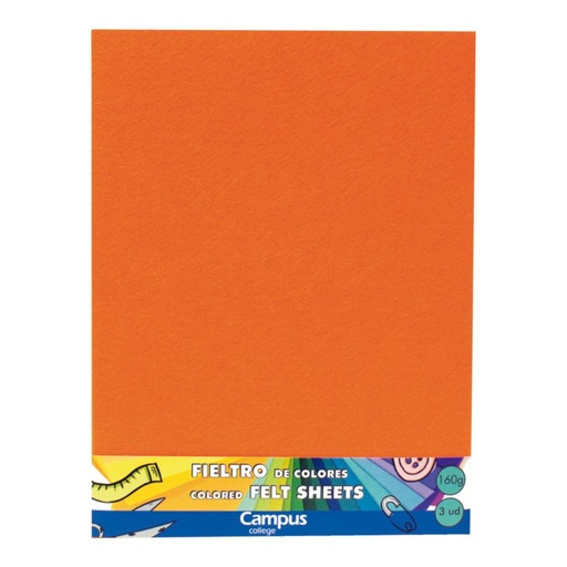 [630697] FIELTRO 23X30 MAKRO NARANJA B/3U