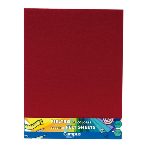 [630696] FIELTRO 23X30 MAKRO ROJO B/3