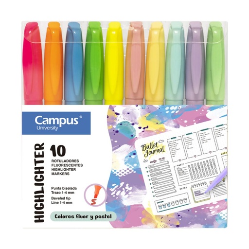 [081635] FLUORESCENTE PEN CAMPUS 10COL