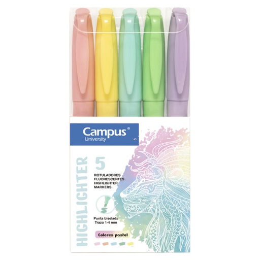 [081634] FLUORESCENTE PEN CAMPUS 5COL PASTEL