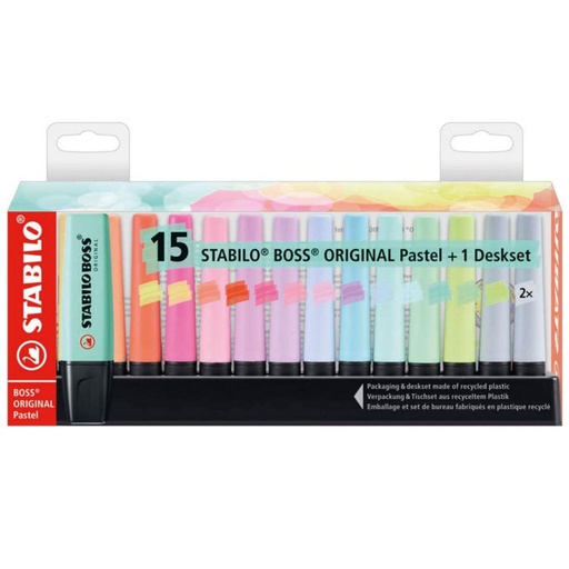 [081491] FLUORESCENTE STABILO BOSS PASTEL 15U SURTIDOS