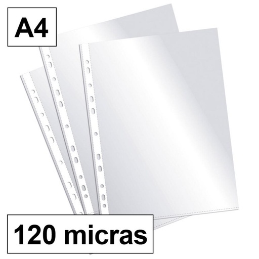 [180551] FUNDA MULTITALADRO A4 CRISTAL 120MC 100U