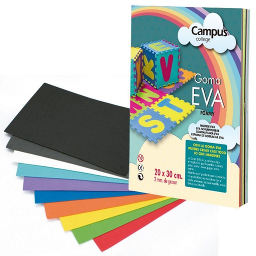[630450] GOMA EVA CAMPUS COLLEGE 200X300 MM COLORES SURTIDOS
