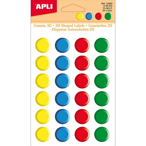 [649782] GOMETS APLI 3D REDONDA 20mm.1H