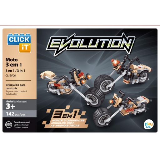 [710231] JUEGO BLOQUES CLICK-IT MOTOS