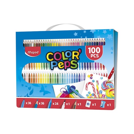 [649143] KIT DE COLOREAR 100 PZS COLOR
