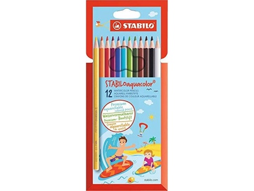 [122288] LAPIZ COLOR STABILO ACUARELABLES AQUACOLOR 12U