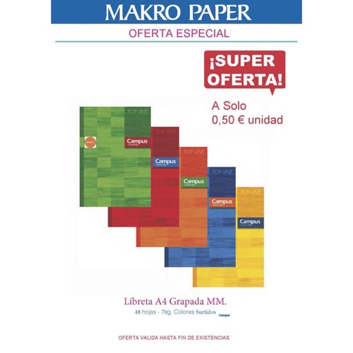 [001601] LIBRETA A4-48H GRAP.70gr-3mm