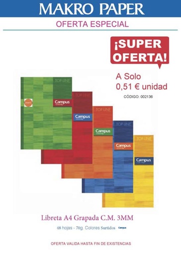 [002136] LIBRETA A4-48H GRAP.MELA-3 mm