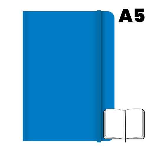 [003526] LIBRETA A5 T.FORRADA 96H 75G LISO AZUL CLARO