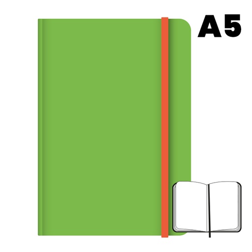 [003529] LIBRETA A5 T.FORRADA 96H 75G LISO VERDE