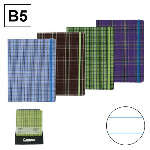 [002265] LIBRETA B5 80G 96H C/GOMA TELA