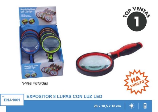 [881370] LUPA CON LUZ LED SURT.ENJ-1001 EXP.8U