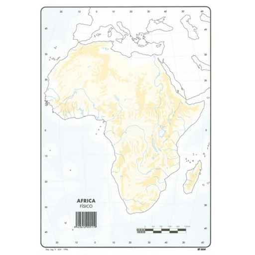 [630359] MAPA MUDO AFRICA FISICO