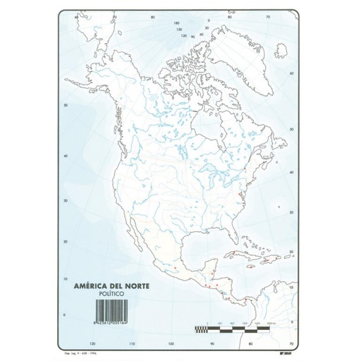 [630358] MAPA MUDO AMERICA NORTE POLITI