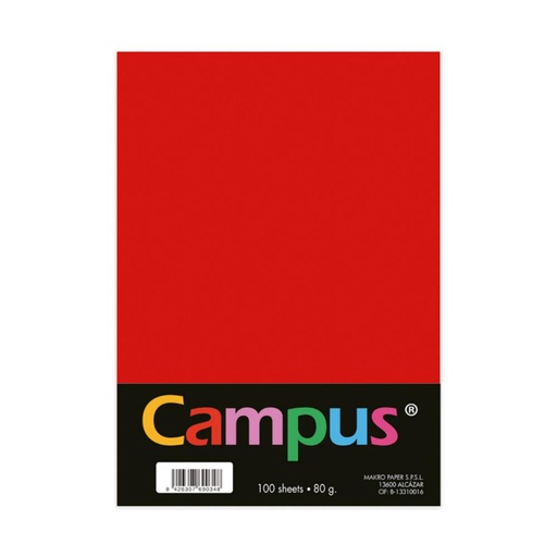 [001161] PAPEL A4 80GR 100H ROJO