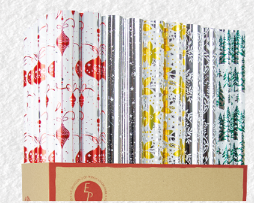 [881789] PAPEL REGALO 0,70X1,5M NAVIDAD POLYPRO METAL