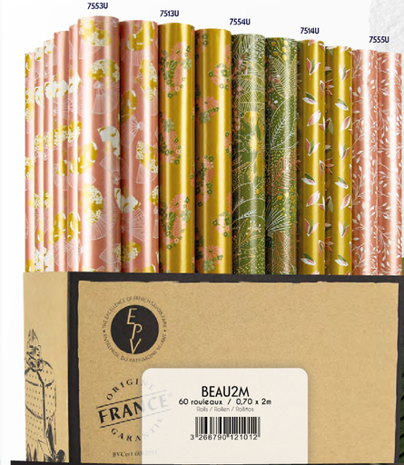 [881778] PAPEL REGALO 0,70X2MT BEAU2M T.T. (60ud)