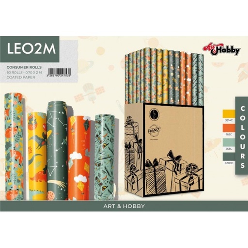 [881781] PAPEL REGALO 0,70X2M LEO2M INFANTIL