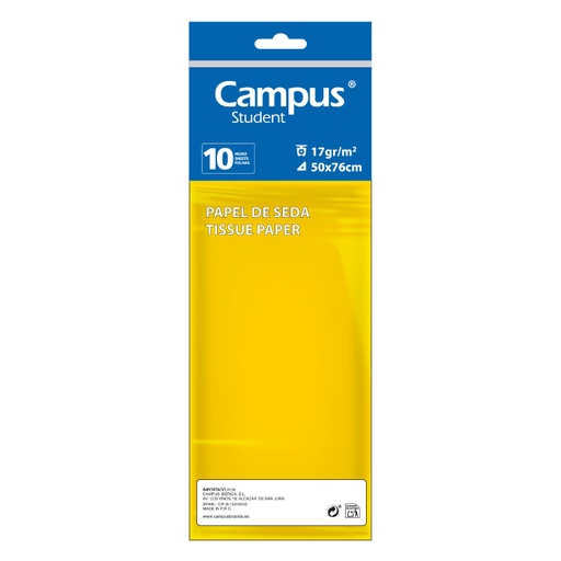 [600151] PAPEL SEDA 10 H AMARILLO MAKRO