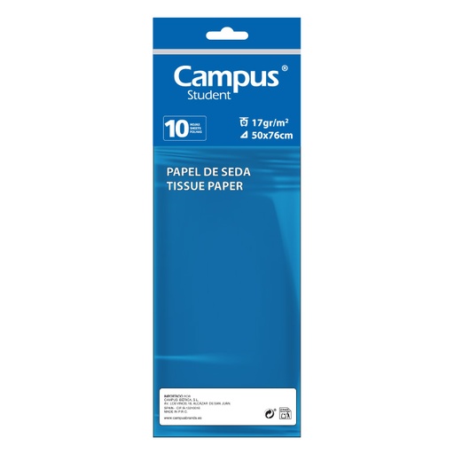 [600152] PAPEL SEDA 10 H AZUL MAKRO