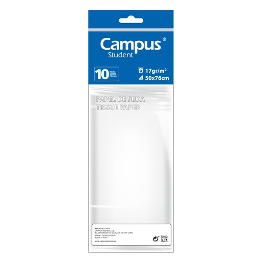 [600372] PAPEL SEDA 10 H BLANCO MAKRO