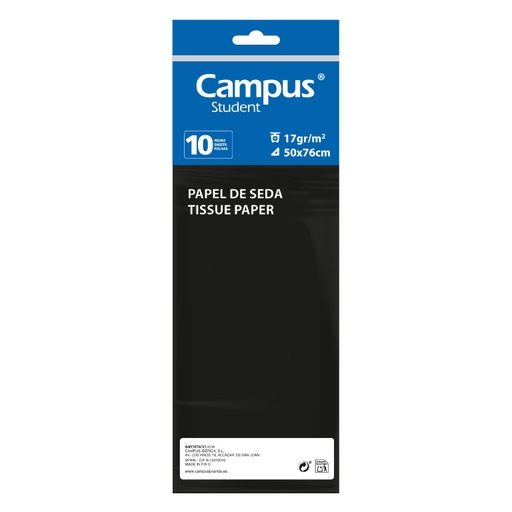 [600156] PAPEL SEDA 10 H NEGRO MAKRO