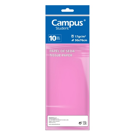 [600158] PAPEL SEDA 10 H ROSA CLARO MAKRO