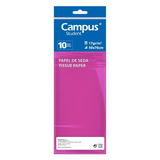 [600159] PAPEL SEDA 10 H ROSA OSCURO MAKRO