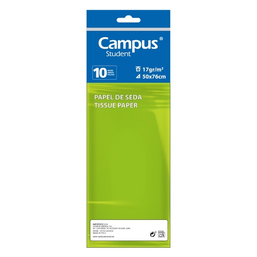 [600160] PAPEL SEDA 10 H VERDE CLARO MAKRO