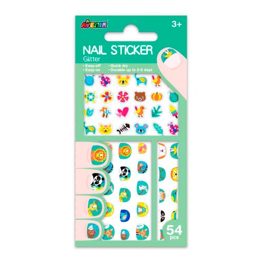 [721578] PEGATINAS UÑAS AVENIR ANIMALES GLITTER