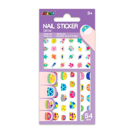[721577] PEGATINAS UÑAS AVENIR FLORES GLITTER