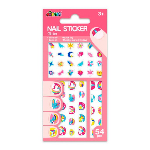 [721576] PEGATINAS UÑAS AVENIR UNICORNIO GLITTER