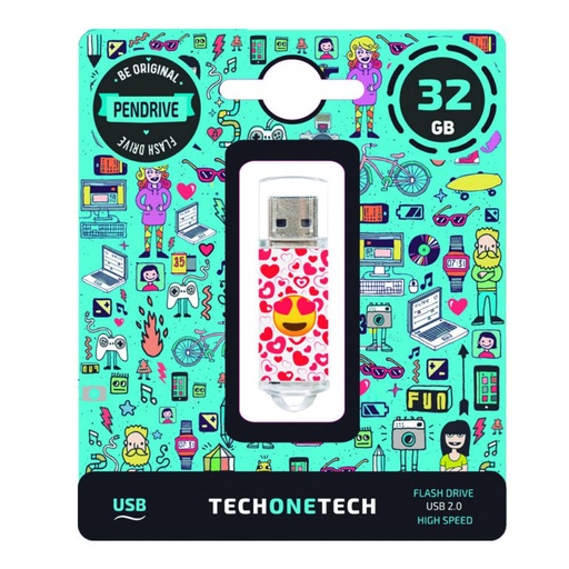 [247610] PENDRIVE TECH1TECH 32GB HEART-