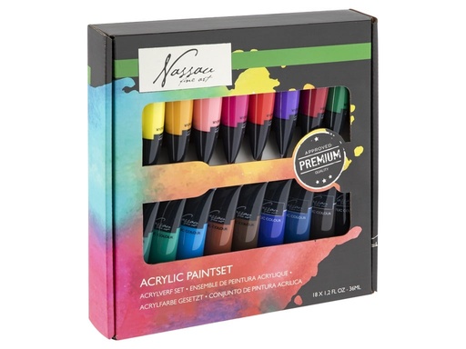 [600512] PINTURA ACRILICA NASSAU 36ML 18COL AR0701/GE