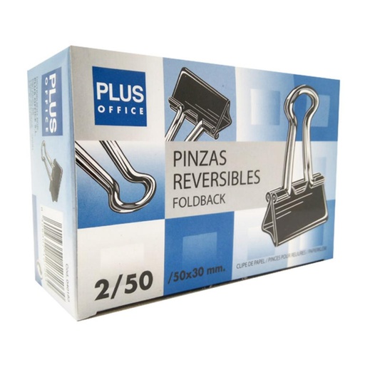 [040183] PINZA SUJETAPAPELES REVERSIBLE PLUS OFFICE Nº 50 50X30 MM 12 UD.