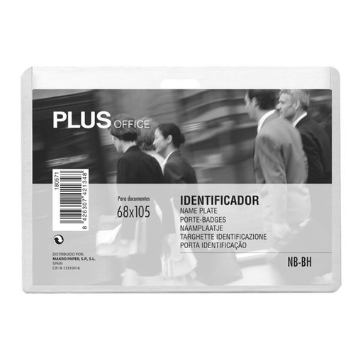 [180571] IDENTIFICADOR PLUS OFFICE PP RIGIDO 68X105 MM HORIZONTAL 50UD