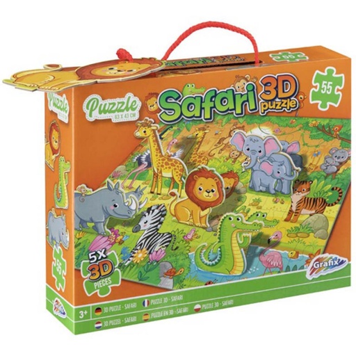 [862894] PUZZLE 3D SAFARI 55P.+5 FIGURA