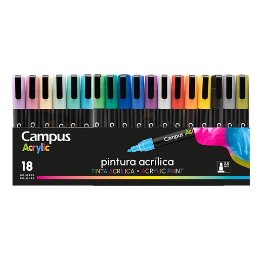 [081667] ROTULADOR CAMPUS ACRYLIC 18 COL