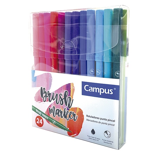 [630844] ROTULADOR CAMPUS BRUSH 24 COL