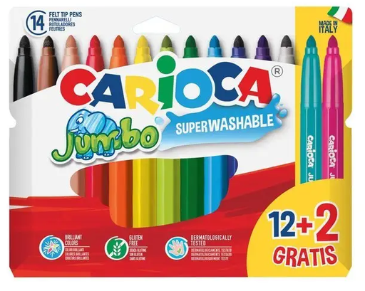 [653171] ROTULADOR CARIOCA JUMBO 12C+2