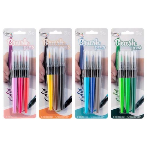 [600529] ROTULADORES PUNTA PINCEL 3PZAS