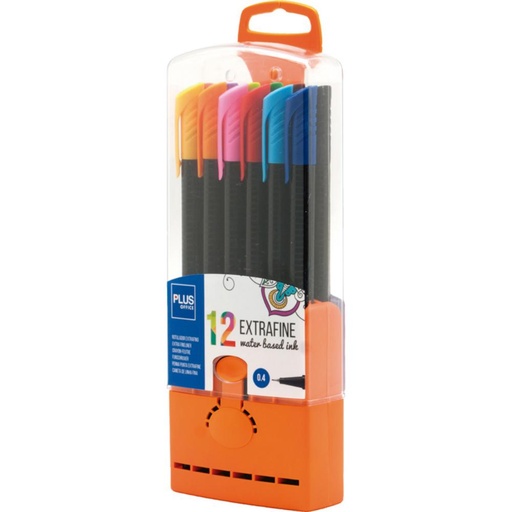 [081166] ROTULADOR PUNTA FIBRA PLUS OFFICE 0,4 MM COLORES SURTIDOS ESTUCHE 12 UD.