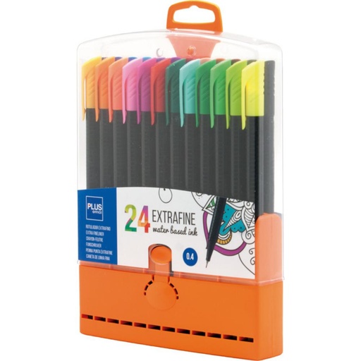 [081167] ROTULADOR PUNTA FIBRA PLUS OFFICE 0,4 MM COLORES SURTIDOS ESTUCHE 20 UD.