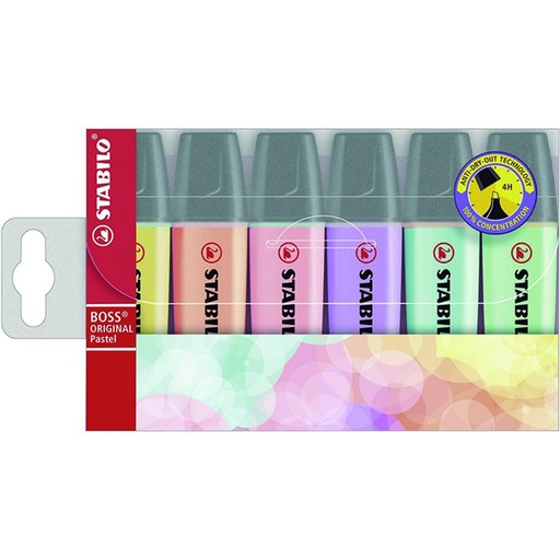 [118702] ROTULADOR FLUOR.STABILO B/6 PASTEL