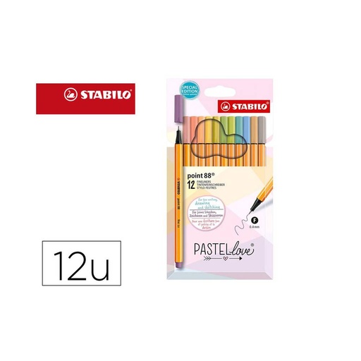 [081699] ROTULADOR STABILO POINT 88 PASTEL 12U 8812-7-7