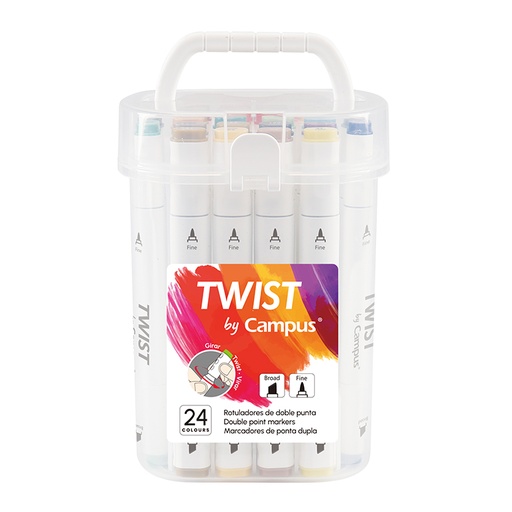 [081691] ROTULADOR TWIST DOBLE PUNTA 24u