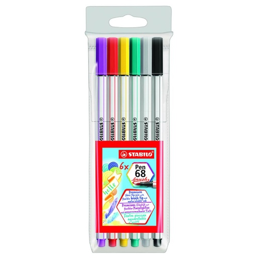 [081411] ROTULADORES STABILO PEN-68 BRUSH 6COL